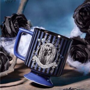 Corpse Bride Blue and Black Striped Mug
